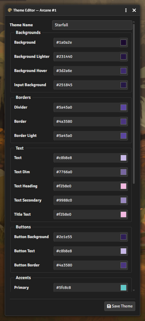 Theme editor
