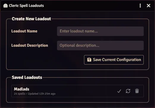 Loadout Selector dialog