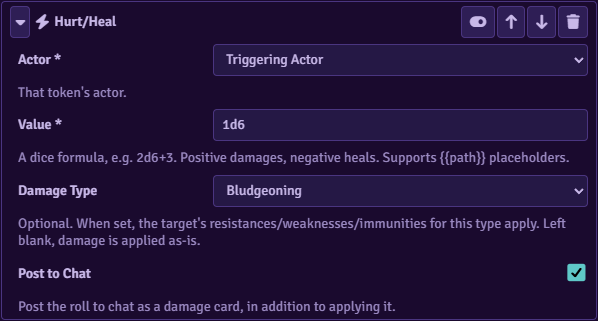 Hurt/Heal Action