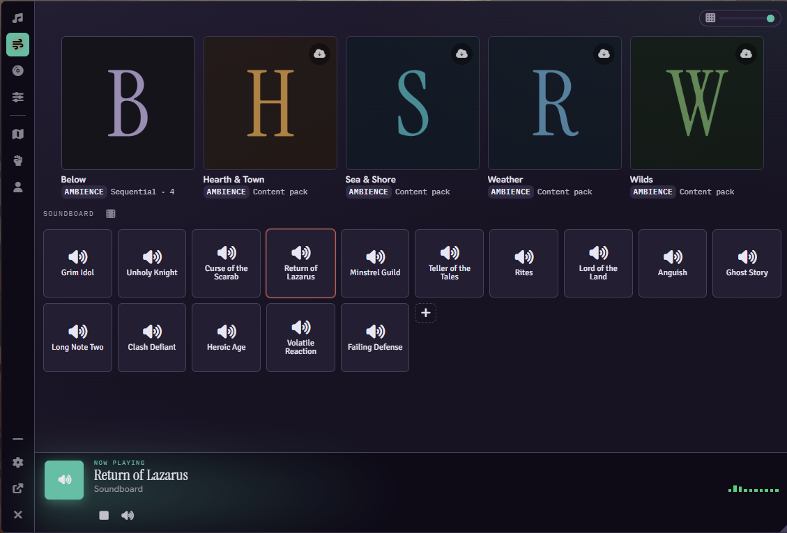 The Minstrel soundboard
