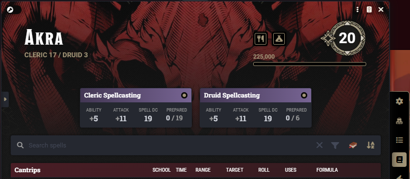 Spell Book button injected into the system's character sheet